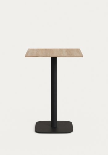 KAVE HOME Dina barbord, firkantet - naturlig finish melamin og sort metall (60x60)