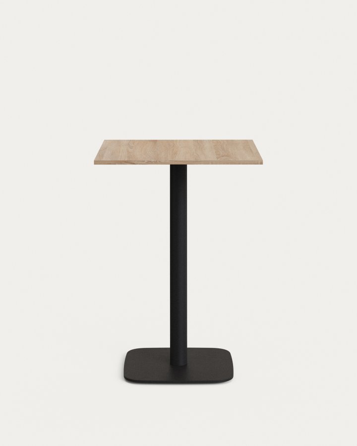 KAVE HOME Dina barbord, firkantet - naturlig finish melamin og sort metall (60x60)