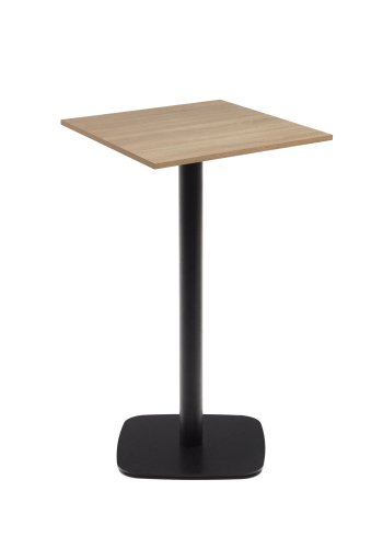 KAVE HOME Dina barbord, firkantet - naturlig finish melamin og sort metall (60x60)