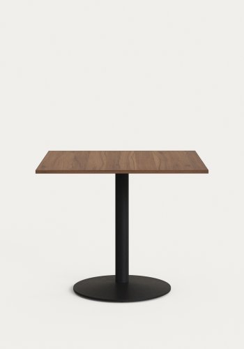 KAVE HOME Esilda salongbord, firkantet - valnttfinish melamin og svart metall (90x90)