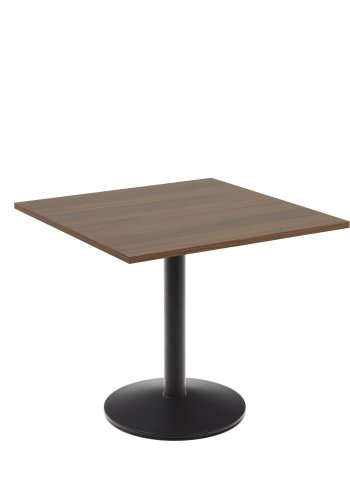 KAVE HOME Esilda salongbord, firkantet - valnttfinish melamin og svart metall (90x90)