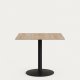 KAVE HOME Esilda kafébord, firkantet - naturlig finish melamin og svart metall (90x90)