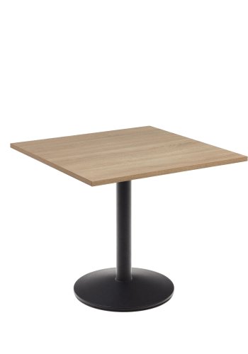 KAVE HOME Esilda kafébord, firkantet - naturlig finish melamin og svart metall (90x90)