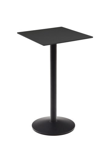 KAVE HOME Esilda hyt utendrs barbord, firkantet - svart HPL og svart metall (60x60x96)