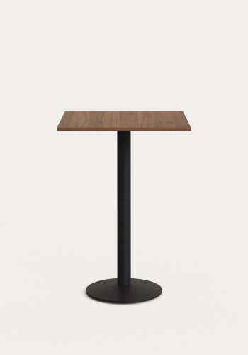 KAVE HOME Esilda barbord, firkantet - valnttfinish melamin og sort metall (60x60)