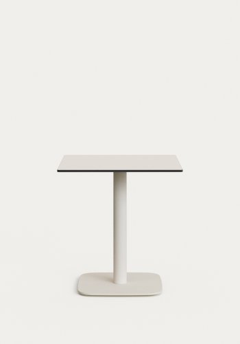 KAVE HOME Dina hagebord, firkantet - hvit HPL og hvitt metall (68x68x70)