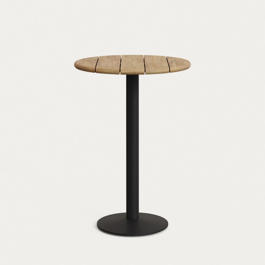 KAVE HOME Saura hyt barbord med naturlig akasieplate og svart stlbase 70x99cm