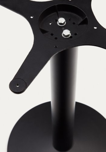 KAVE HOME Saura rundt hyt barbord laget av svart metall med hvit terrazzo-plate, 96 x 70 cm