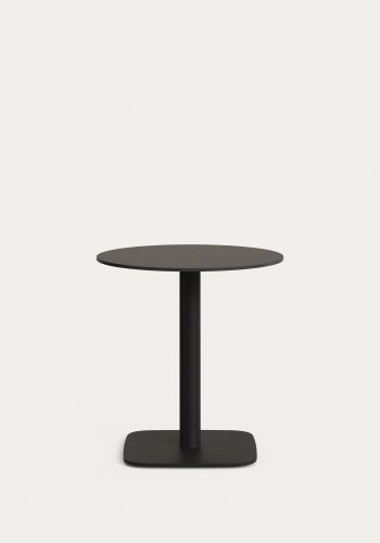 KAVE HOME Dina hagebord, rundt - sort HPL og svart metall (68x70)