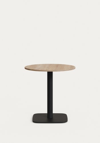 KAVE HOME Dina kafébord, rundt - naturlig finish melamin og sort metall (69,5)