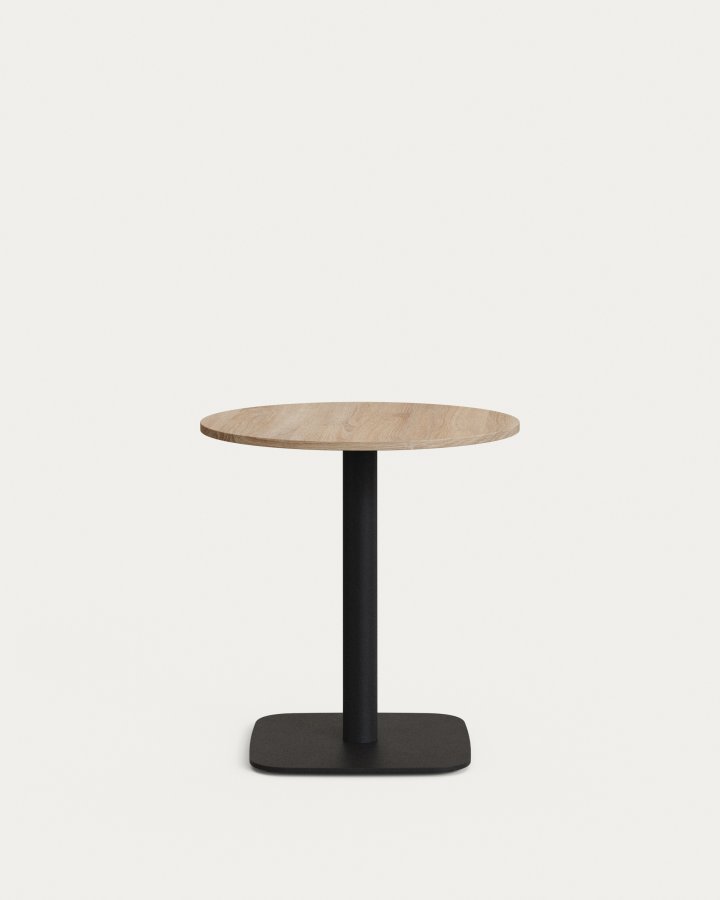 KAVE HOME Dina kafébord, rundt - naturlig finish melamin og sort metall (69,5)