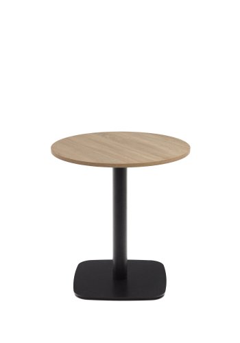 KAVE HOME Dina kafébord, rundt - naturlig finish melamin og sort metall (69,5)
