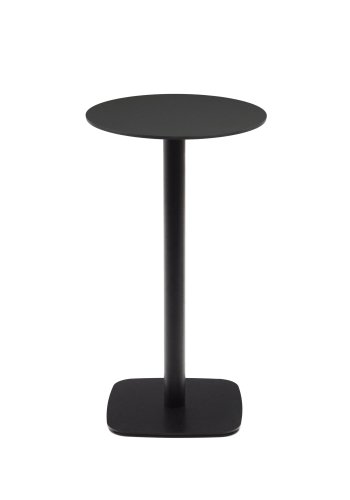 KAVE HOME Dina hyt utendrs barbord, rundt - svart HPL og svart metall (60x96)