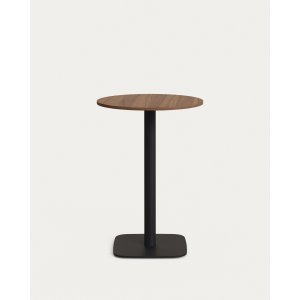 KAVE HOME Dina barbord, rund - valnddefinish melamin og sort metal (60)