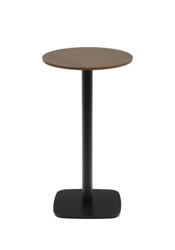 KAVE HOME Dina barbord, rundt - valnttfinish melamin og sort metall (60)