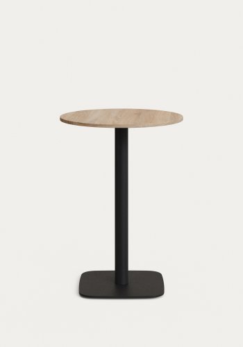 KAVE HOME Dina barbord, rundt - naturlig finish melamin og sort metall (60)