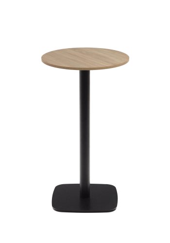 KAVE HOME Dina barbord, rundt - naturlig finish melamin og sort metall (60)