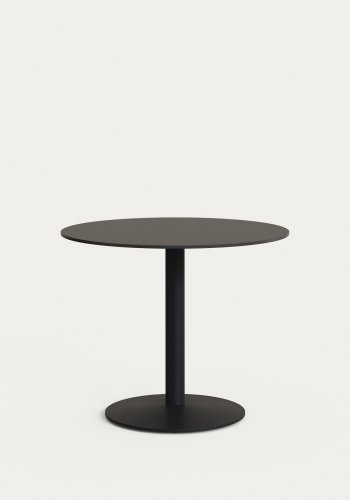 KAVE HOME Esilda hagebord, rundt - sort HPL og svart metall (90x70)