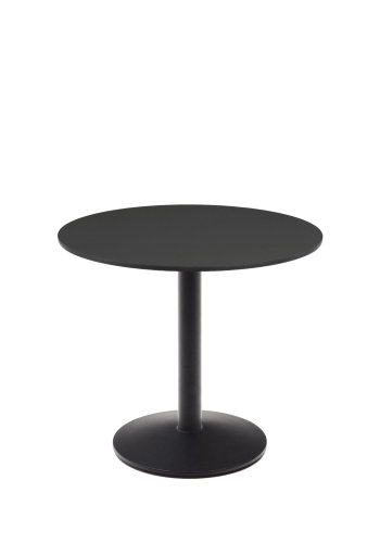 KAVE HOME Esilda hagebord, rundt - sort HPL og svart metall (90x70)