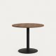 KAVE HOME Esilda salongbord, rundt - valnttfinish melamin og svart metall (90)