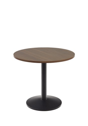 KAVE HOME Esilda salongbord, rundt - valnttfinish melamin og svart metall (90)