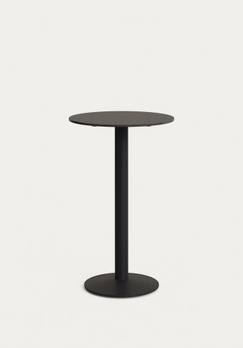 KAVE HOME Esilda hyt utendrs barbord, rundt - svart HPL og svart metall (60x96)