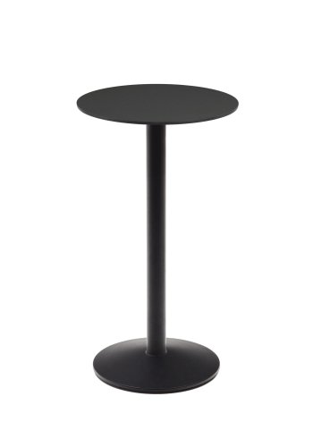 KAVE HOME Esilda hyt utendrs barbord, rundt - svart HPL og svart metall (60x96)