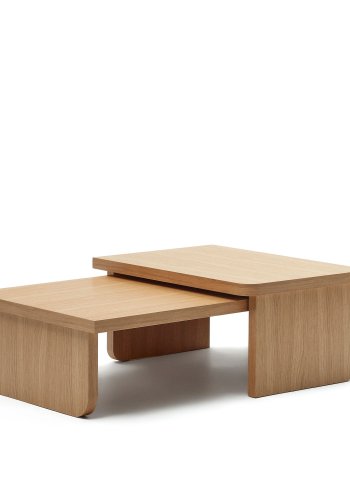 KAVE HOME Oaq salongbord - naturlig eikefiner (sett med 2)
