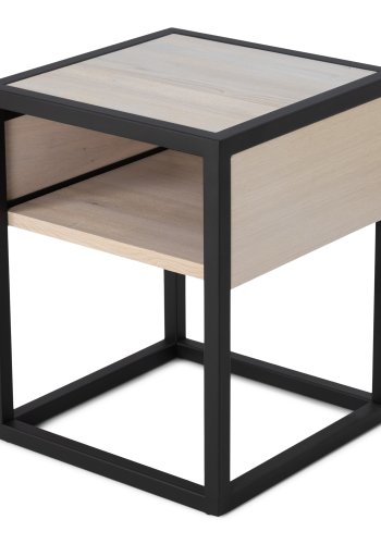 SPINDER DESIGN Diva One-Nightstand nattbord, m. 1 hylle - oljet eik og sort stl (40x40)