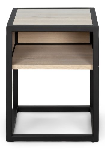 SPINDER DESIGN Diva One-Nightstand nattbord, m. 1 hylle - oljet eik og sort stl (40x40)