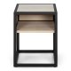 SPINDER DESIGN Diva One-Nightstand nattbord, m. 1 hylle - oljet eik og sort stl (40x40)