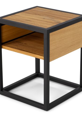 SPINDER DESIGN Diva One-Nightstand nattbord, m. 1 hylle - naturlig eik og sort stl (40x40)