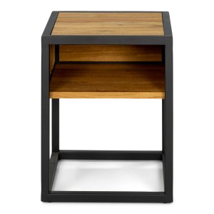 SPINDER DESIGN Diva One-Nightstand sängbord, m. 1 hylla - naturlig ek och svart stl (40x40)