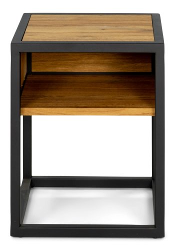SPINDER DESIGN Diva One-Nightstand nattbord, m. 1 hylle - naturlig eik og sort stl (40x40)