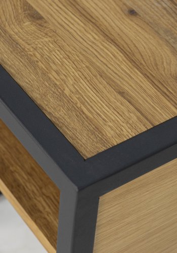 SPINDER DESIGN Diva One-Nightstand nattbord, m. 1 hylle - naturlig eik og sort stl (40x40)