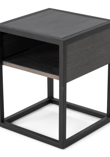 SPINDER DESIGN Diva One-Nightstand nattbord, m. 1 hylle - oljet eik og sort stl (40x40)