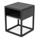 SPINDER DESIGN Diva One-Nightstand nattbord, m. 1 hylle - oljet eik og sort stl (40x40)