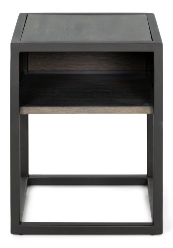 SPINDER DESIGN Diva One-Nightstand nattbord, m. 1 hylle - oljet eik og sort stl (40x40)