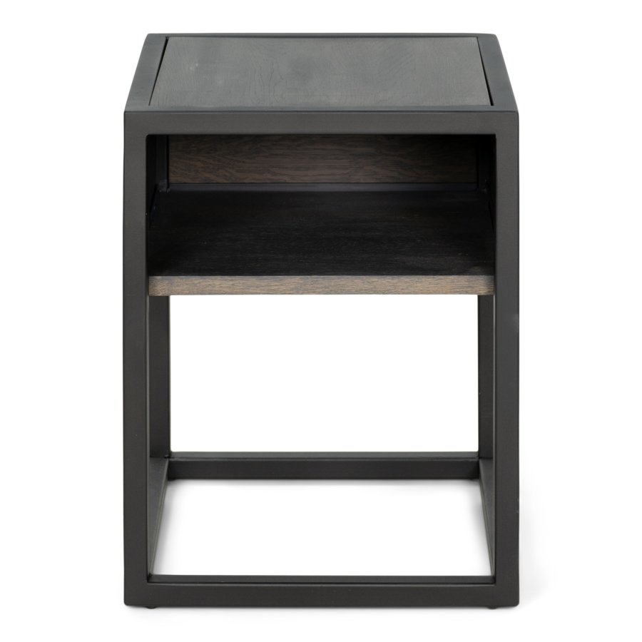 SPINDER DESIGN Diva One-Nightstand nattbord, m. 1 hylle - oljet eik og sort stl (40x40)