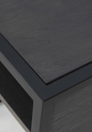 SPINDER DESIGN Diva One-Nightstand nattbord, m. 1 hylle - oljet eik og sort stl (40x40)