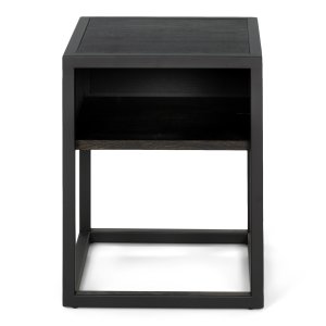 SPINDER DESIGN Diva One-Nightstand sängbord, m. 1 hylla - svart ek och svart stl (40x40)