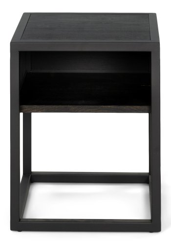 SPINDER DESIGN Diva One-Nightstand nattbord, m. 1 hylle - svart eik og svart stl (40x40)