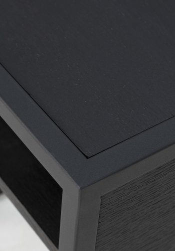 SPINDER DESIGN Diva One-Nightstand nattbord, m. 1 hylle - svart eik og svart stl (40x40)