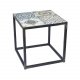 SPINDER DESIGN kvadratisk Ibiza Blacksmith hjrnebord - multifarvet keramik og stl (40x40) 