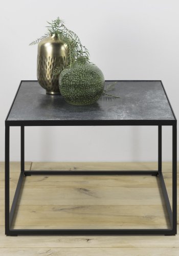 SPINDER DESIGN Tijl sofabord - sort keramik og sort stl (60x60)