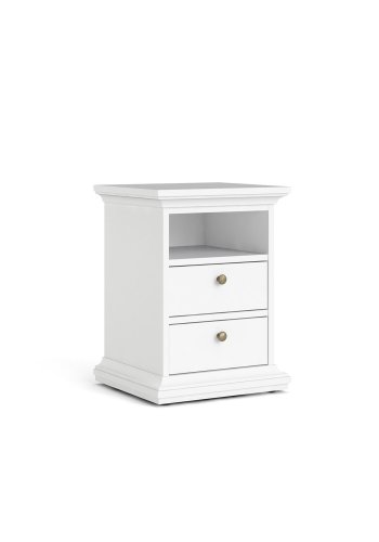 
TVILUM paris natbord - kvadratisk, hvid laminat, 2 skuffer
