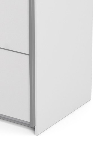 
TVILUM Verona garderobeskab - hvid laminat, to skydelåger
