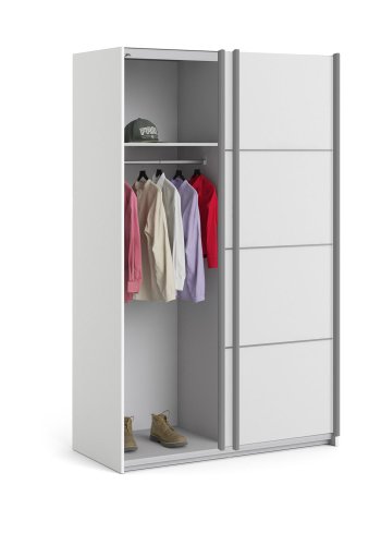 
TVILUM Verona garderobeskab - hvid laminat, to skydelåger
