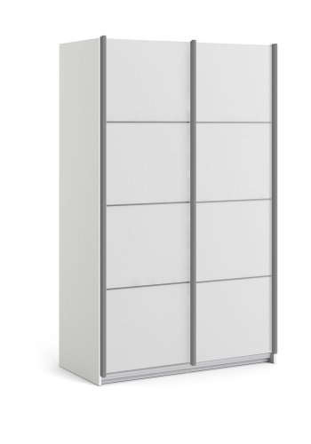 
TVILUM Verona garderobeskab - hvid laminat, to skydelåger
