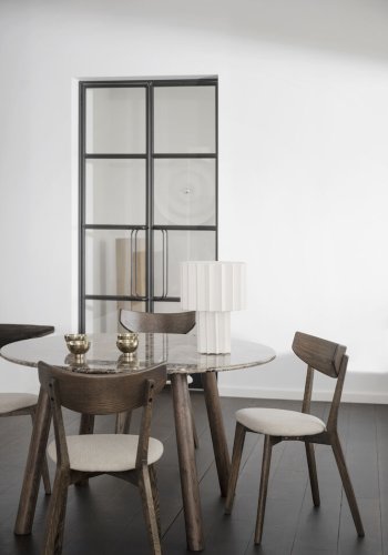 ROWICO Ami spisebordsstol - beige stof og brun eg